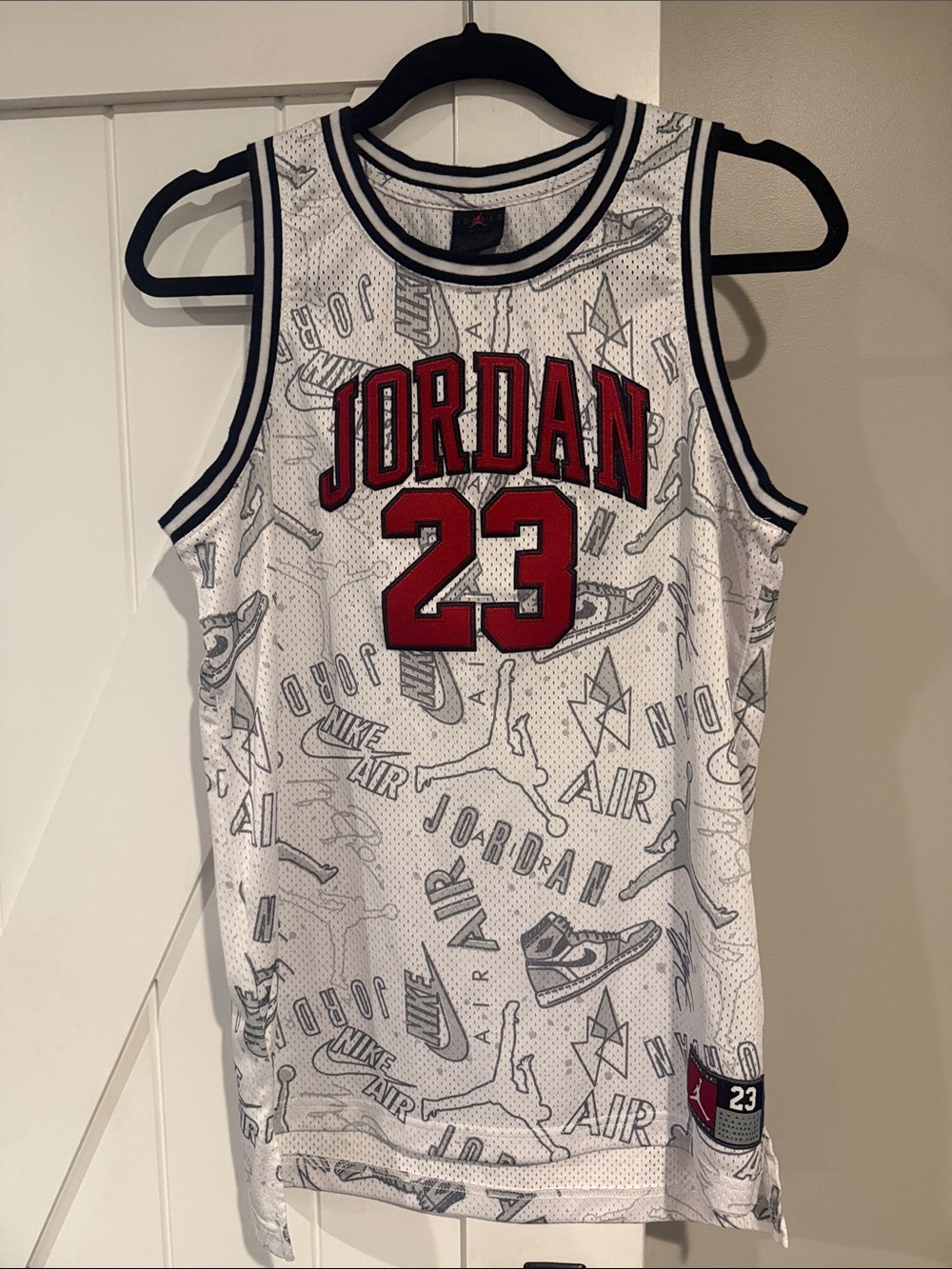 Jordan White & Red Boys' 23 Graphic Basketball Jersey